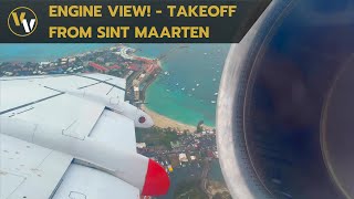 Jetair Caribbean Fokker 70 takeoff from St Maarten - with engine start!