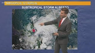What is the difference between a tropical and subtropical system?
