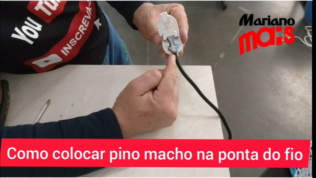 como colocar pino macho no fio