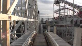 Scenic Railway Wooden Roller Coaster Front Seat POV Luna Park Melbourne Australia