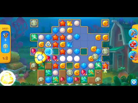 Fishdom. 8467 level no boosters and diamonds. 12 moves (❌ no lightning)