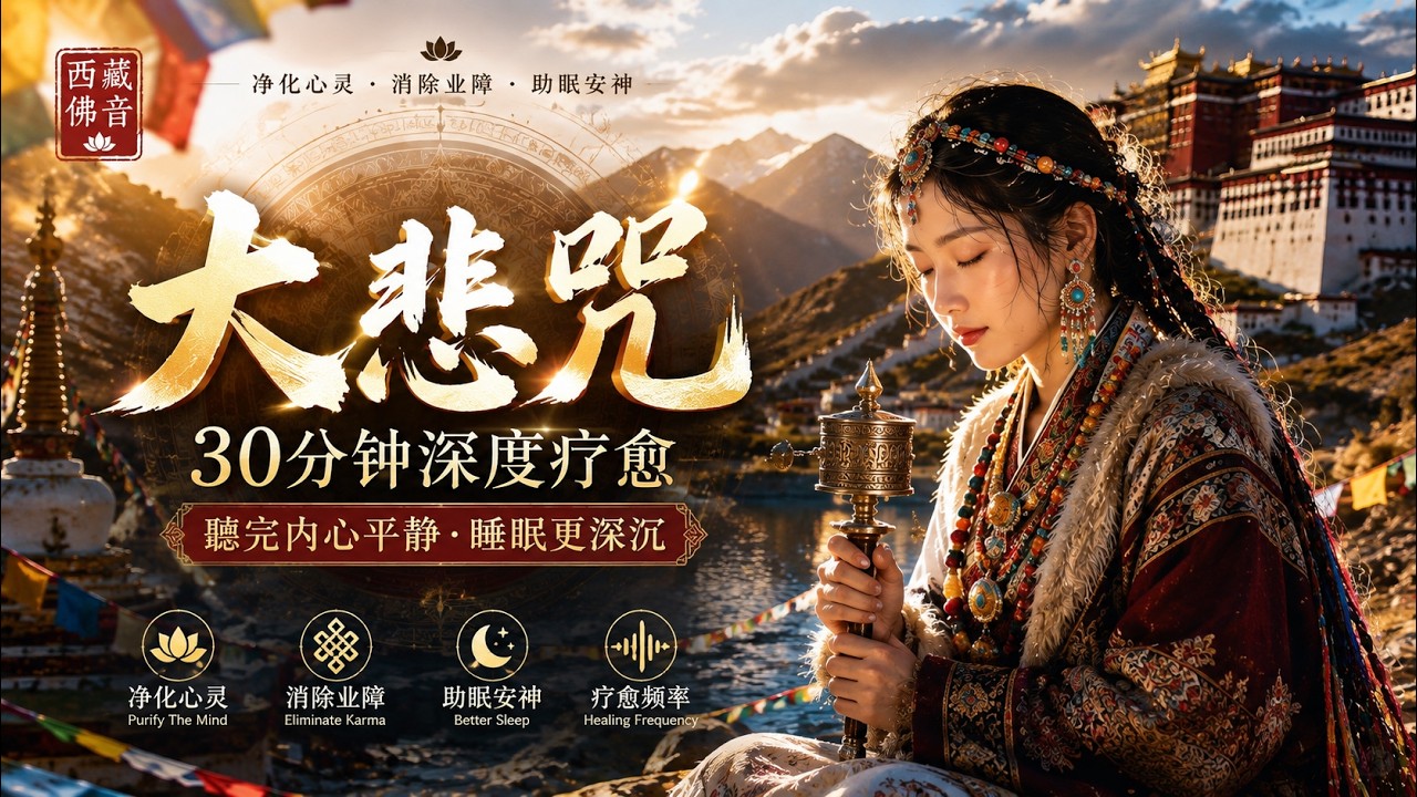 千万别划走！听完心就静了｜大悲咒・西藏雪山疗愈佛音｜净化磁场・深度助眠・驱散负能量