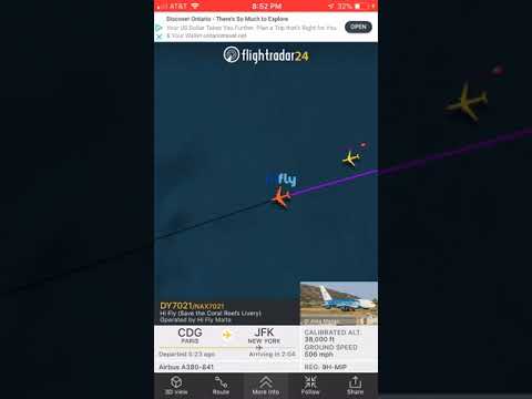 Hi Fly A-380 from CDG to JFK