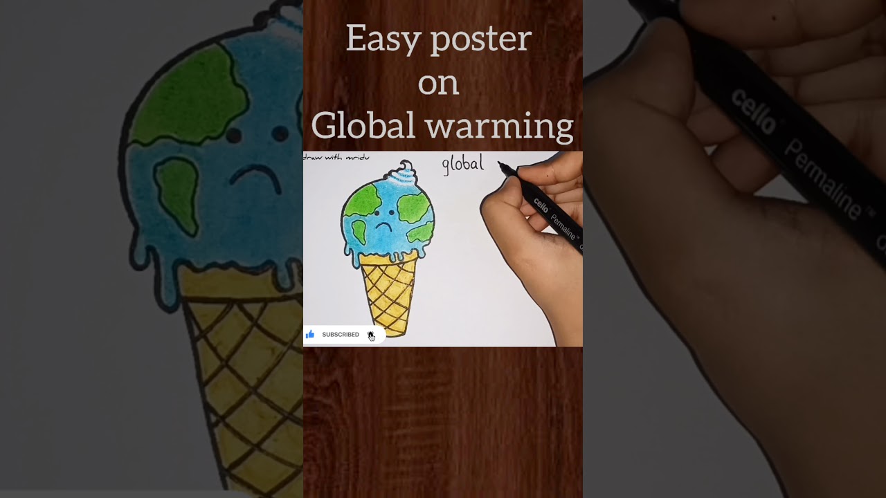 Global warming poster/Drawing | Easy poster on Climate change | Visit our channel for full tutorial