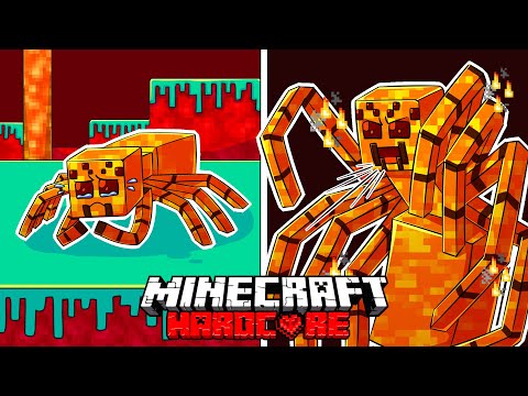 Fire Spider Survives 100 DAYS! EPIC Hardcore Minecraft!