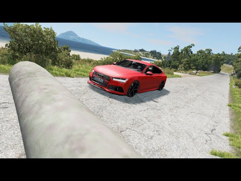 BeamNG Nation drive cars vs massive speed bumps