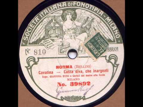 Giannina Russ with La Scala chorus - Norma: Casta Diva che inargenti (Fonotipia 39892)
