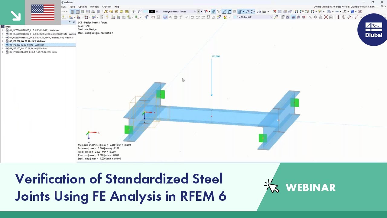 Webinar | Verification of Standardized Steel Joints Using FE Analysis in RFEM 6