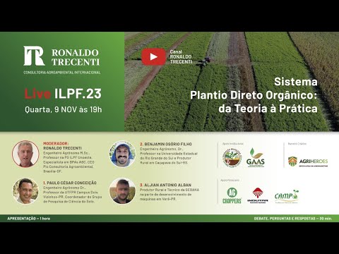 , title : 'LIVE ILPF 23 - SISTEMA PLANTIO DIRETO ORGÂNICO: DA CIÊNCIA À PRÁTICA'