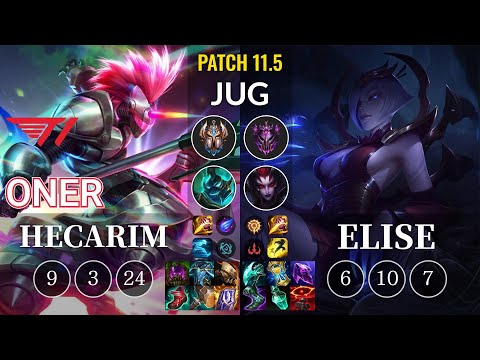 T1 Oner Hecarim vs Elise Jungle - KR Patch 11.5