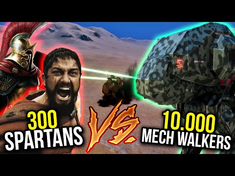 ANCIENT vs TECHNOLOGY | 300 SPARTANS vs 10.000 MECH WALKERS | Ultimate Epic Battle Simulator UEBS