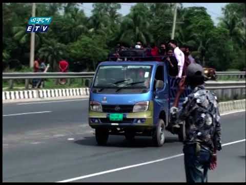 ঈদের ছুটি কাটিয়ে যানবাহনে গাদাগাদি করে ফিরছে মানুষ