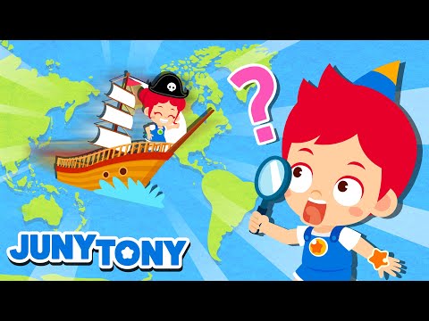 🌎 Os 7 Continentes e 5 Oceanos 🌍 Aprenda o Mapa do Mundo | Música Infantil | JunyTony em Português