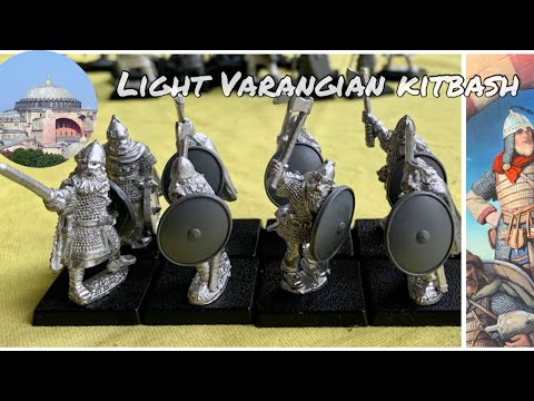 Light kit bashing Varangian Guard from Foundry Vikings for Byzantines in Saga and Lion Rampant