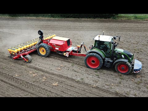 Soybean seeding | Fendt 516 & Väderstad  Tempo L 18 rows