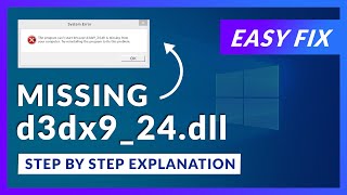 d3dx9_24.dll Missing Error | How to Fix | 2 Fixes | 2021