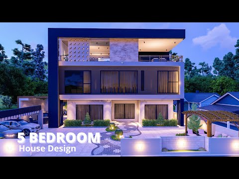 Modern House Design (216sqm) 5 Bedrooms with Estimate cost.