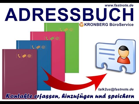 Adressbuch Kontakte erfassen hinzufügen und speichern Büroservice