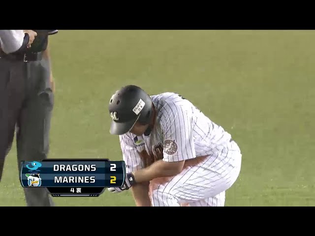 4回裏 マリーンズ・ハフマンが同点タイムリー!! 試合を振り出しに戻す!! 2014/6/3 M-D