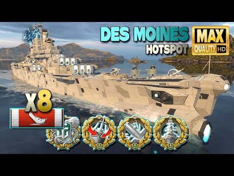 Cruiser Des Moines: 8 ships destroyed - World of Warships