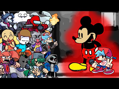 FNF Happy (Mickey Mouse) But Different Characters Sing It 🎵 (Everyone Sings Happy) (NEW CHARACTERS)