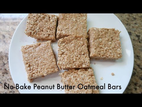 NO-BAKE PEANUT BUTTER OATMEAL BARS || Healthy Snack Idea!