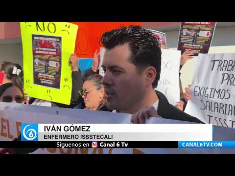 Video: Se manifiestan enfermeros del Hospital ISSSTECALI, Baja California denuncian descuento en salario
