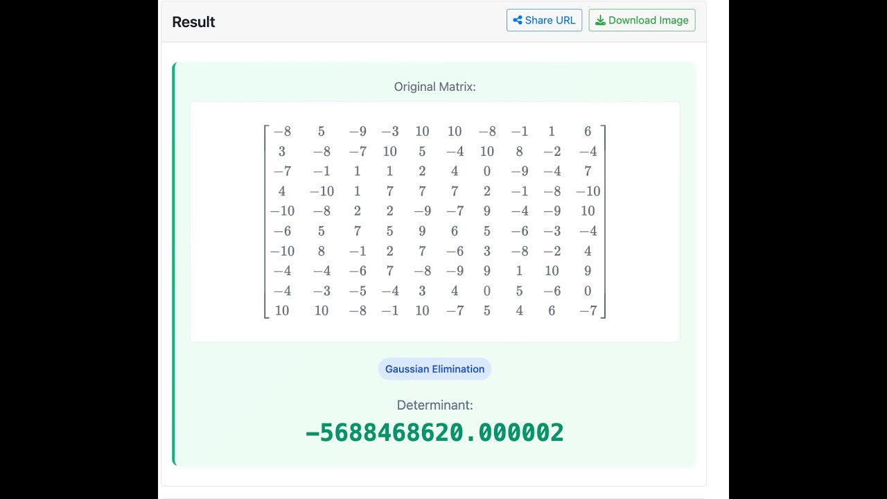 Math Fun : Matrix determinant solver