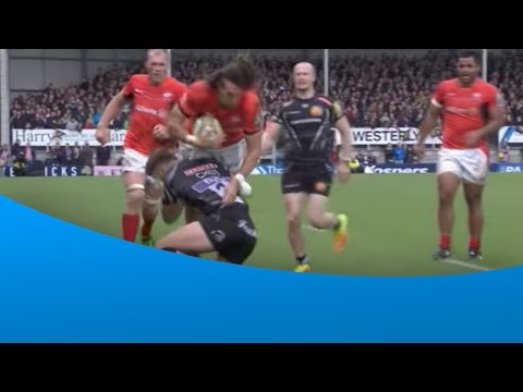 Mike Ellery's acrobatic finish v Exeter Chiefs