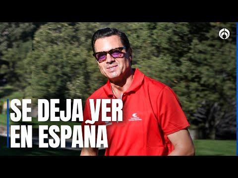 Peña Nieto da swings en torneo de celebridades en Madrid con Quirino Ordaz