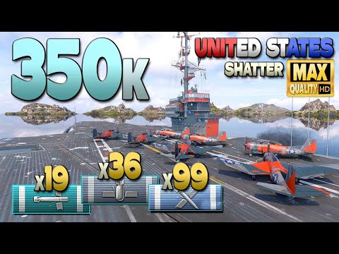 Aircraft Carrier United States: 350k on map Shatter - World of Warships