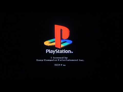 PlayStation 1 Console Startup on CRT TV