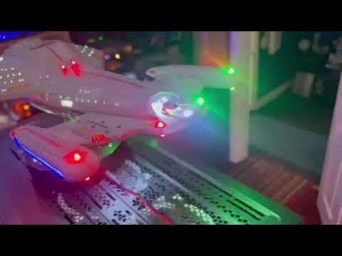 Star Trek Voyager model kit built and lit