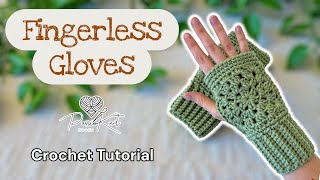 Granny Square Fingerless Gloves | Crochet Tutorial | PassioKnit Kelsie