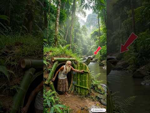 I Built a Secret Bamboo Palace EP 3 | Beautiful Handmade Bamboo Craft 🎋 #bamboohouse #shorts