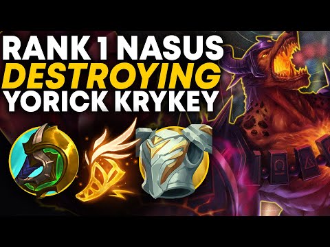 Rank 1 Nasus Destroying High Elo Yorick (Krykey) | Carnarius | League of Legends