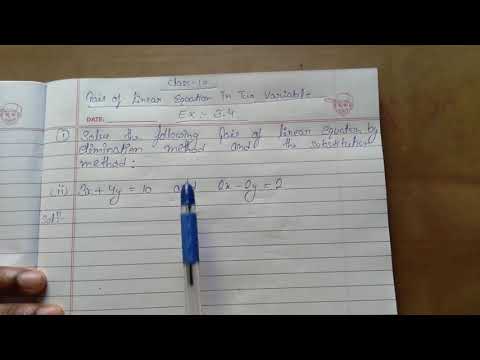 Solve the following pair of linear equation by the elimination method and (ii) 3x+4y=10 and 2x-2y=2