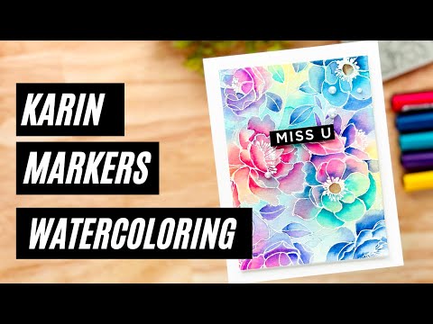 Watercoloring with Karin Brushmarkers