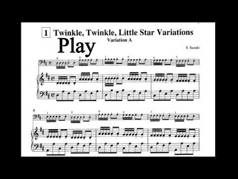 Suzuki Cello Book1 “Twinkle, Twinkle, Little Star” Variations Piano Accompaniment