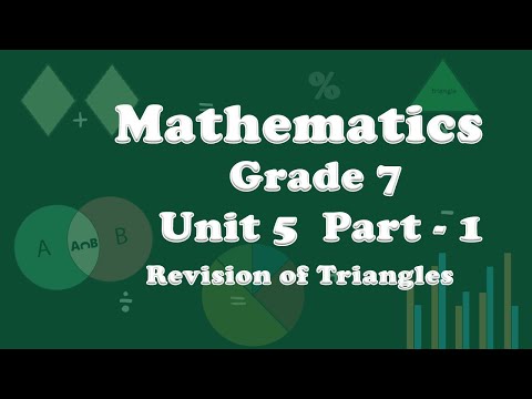 Grade 7 Mathematics Unit 5 Part 1: Revision of Triangles