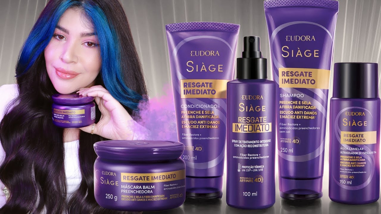 💜 EUDORA SIÀGE RESGATE IMEDIATO: Reconstrução para cabelos extremamente danificados [Vegano]