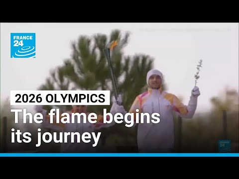 Olympic flame begins its weather-hit journey to Milan-Cortina 2026 • FRANCE 24 English