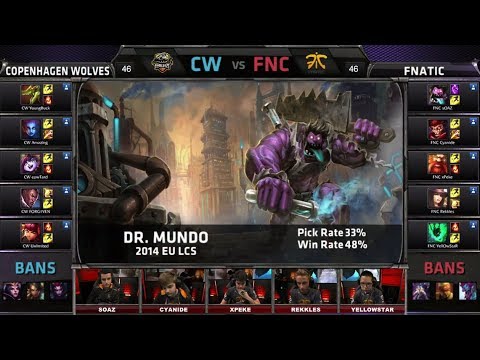 Copenhagen Wolves vs Fnatic | Season 4 EU LCS Spring split 2014 W8D1 G1 | CW vs FNC Full game HD
