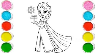 Cute Elsa Frozen Drawing, Painting & Coloring For Kids and Toddlers_ Child Art