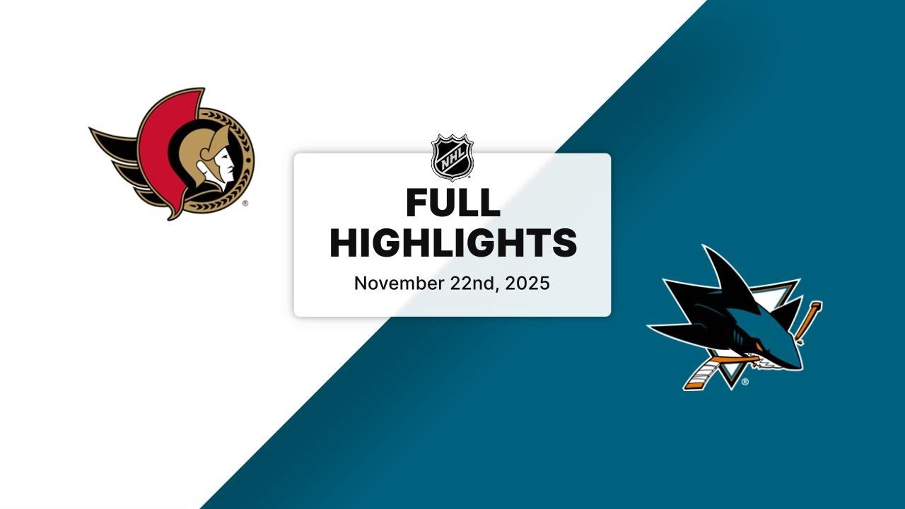 NHL Highlights | Senators vs. Sharks | November 22, 2025