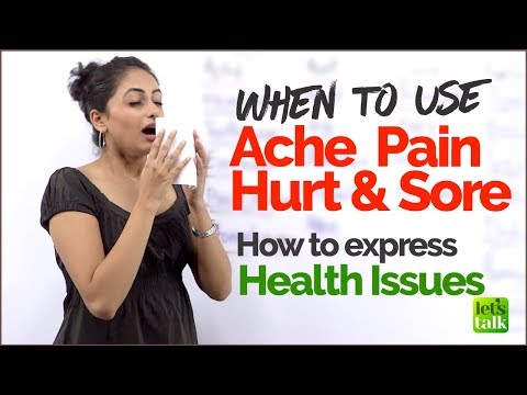 English Speaking Lesson for Beginners - English Mistakes using  Ache, Pain, Hurt  | ESL Vocabulary