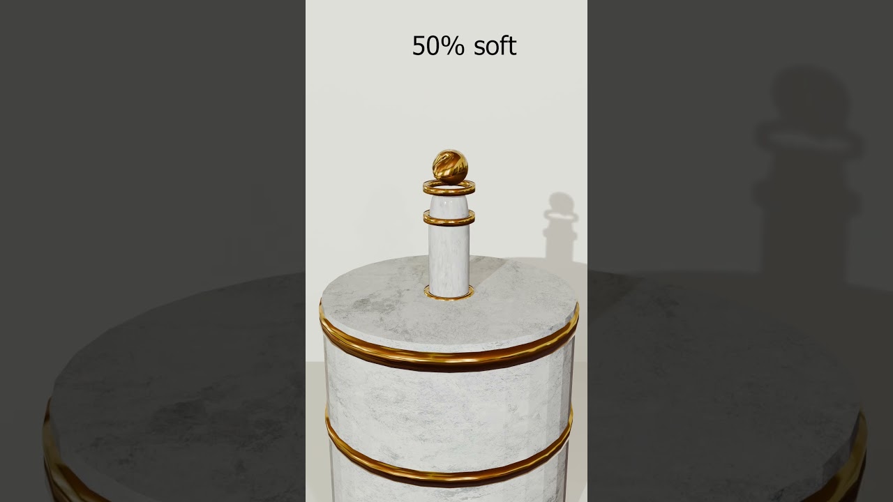 0% vs 100% Cylinder Sliding Soft Body 3D Simulation in Cinema4d