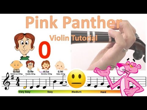 Pink Panther theme song Sheet music and violin finger pattern tutorial