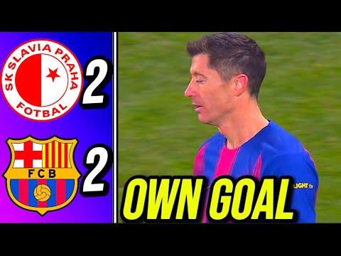 SLAVIA PRAGA 2 - FC BARCELONA 2 | LEWANDOWSKI OWN GOAL | CHAMPIONS LEAGUE 2025/26 