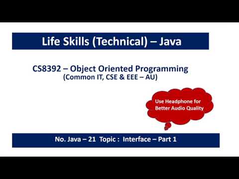 Java Interface Syntax Implementing Interface Class Vs Interface Cs8392 Oop 21
